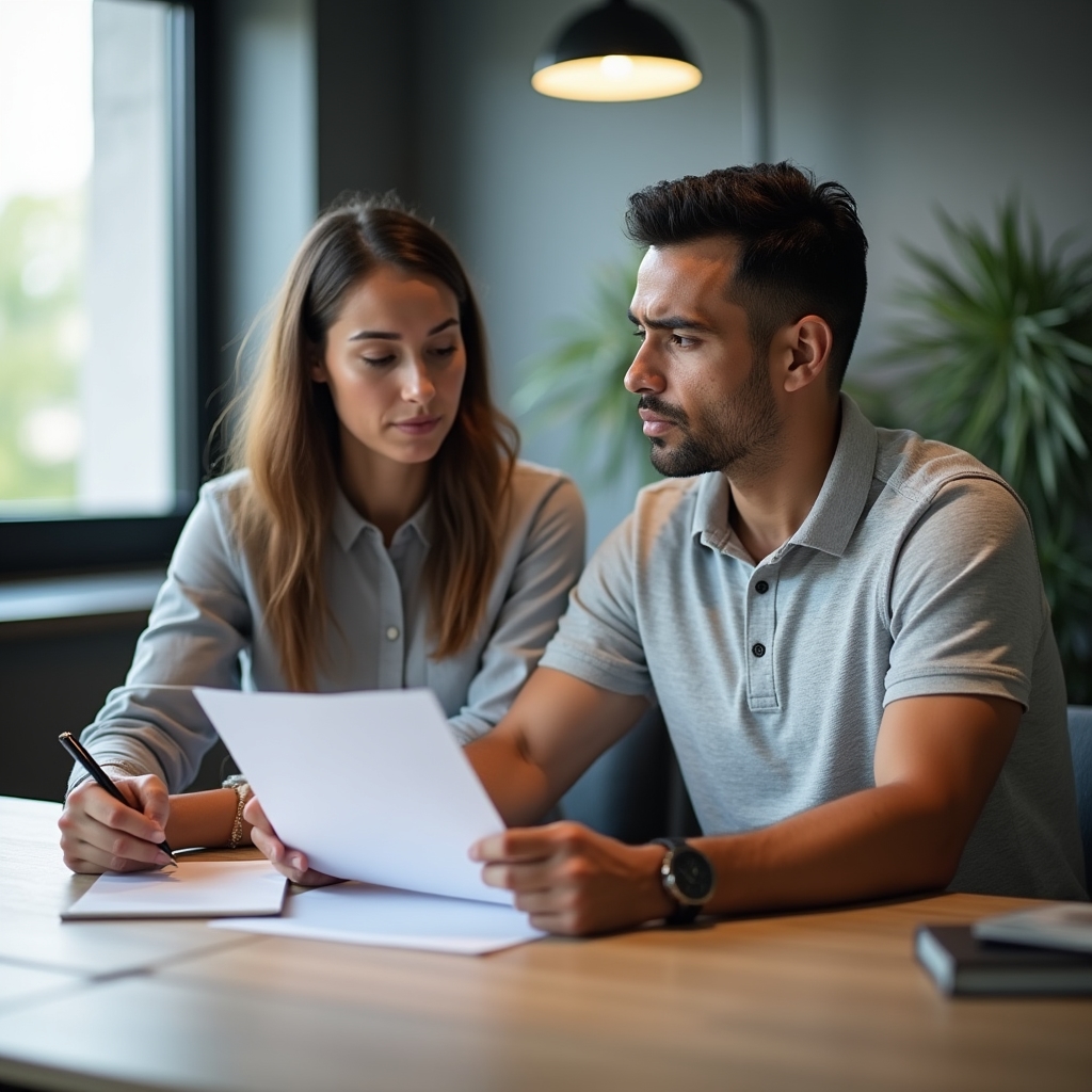 First-time business leader working through their first delegation exercise with a team member